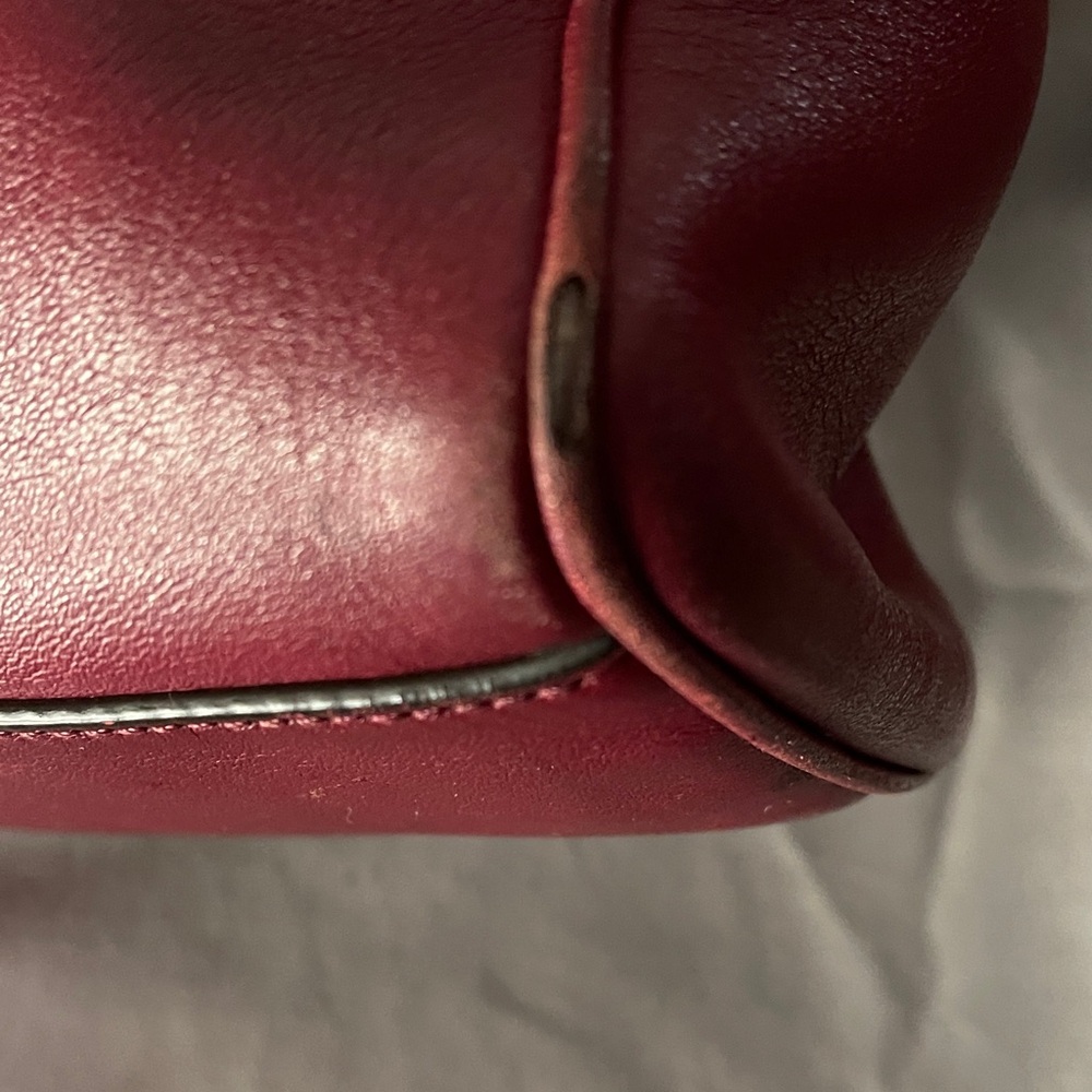 Coach Mini Burgundy Leather Satchel with tassels and tag Coach Mini - Picture 6 of 7